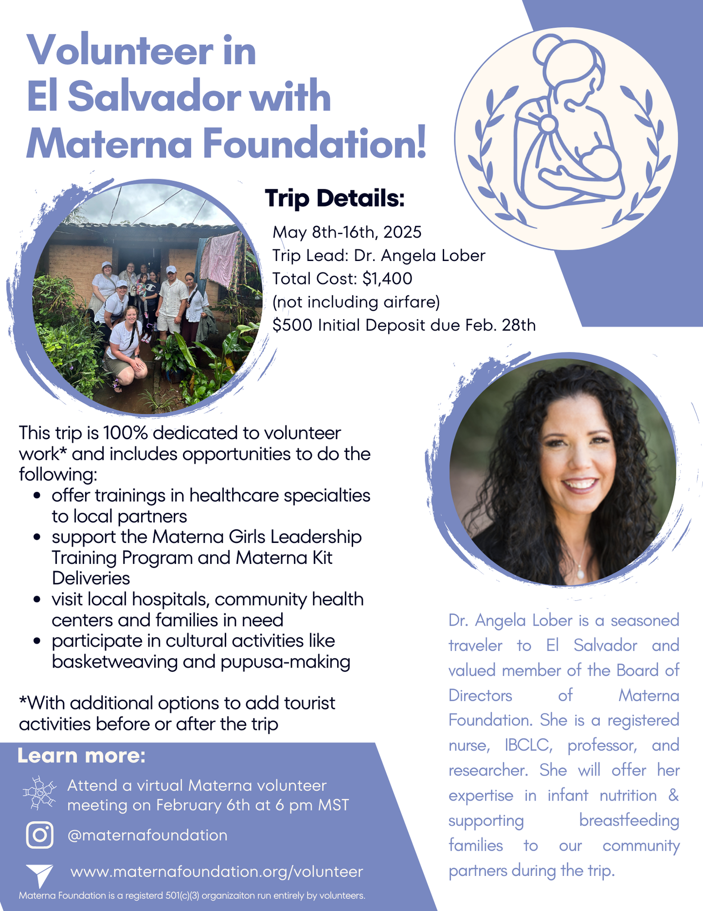 Travel May 2025 to El Salvador as a Volunteer with Materna Foundation